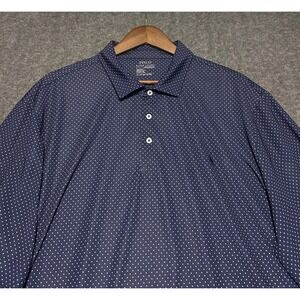 Polo ralph lauren performance polo shirt mens blue stretch polka dots 2XL